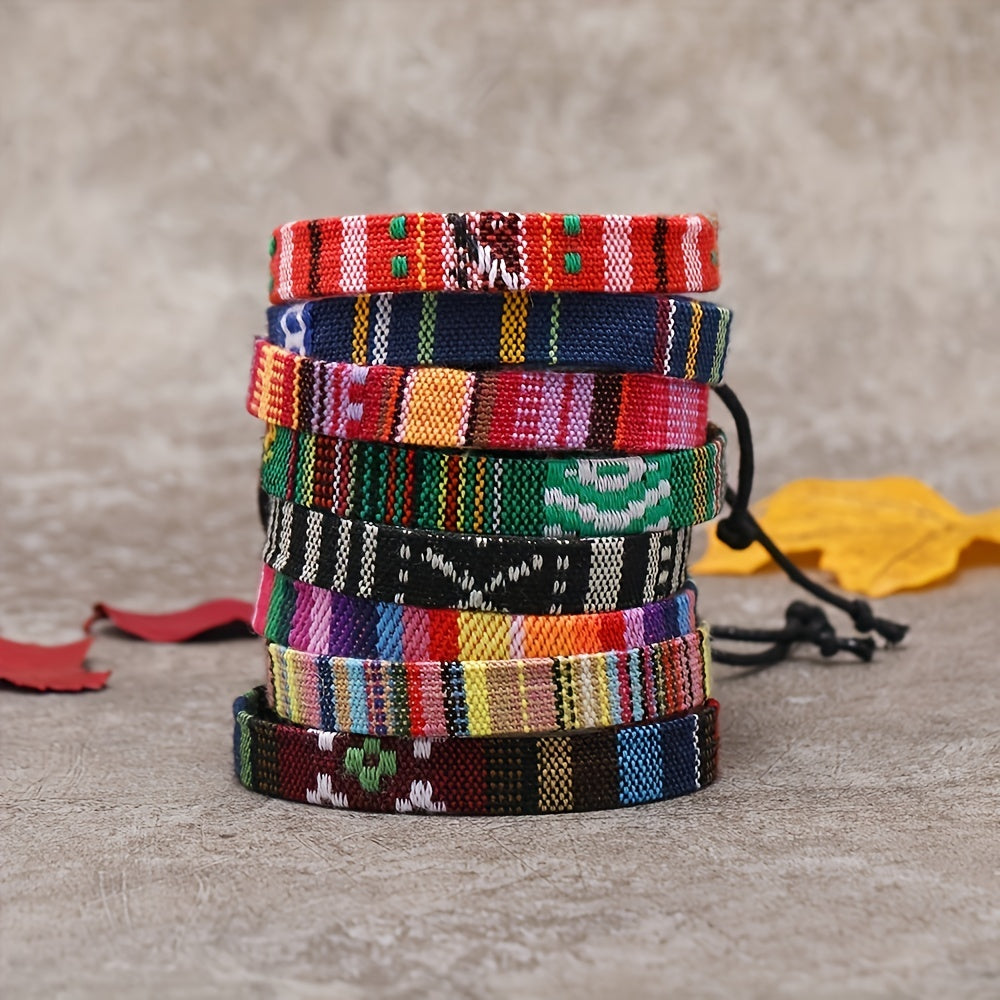 6pcs Mix Block String Bracelet Bohemian Adjustable Hand Rope