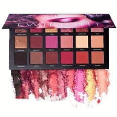 18-Color Eyeshadow Palette Matte Shimmer Metallic Glitter Blendable Long Lasting