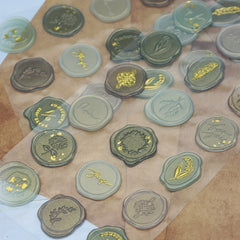 DIY Flower Bronzing Fire Paint Seal Stickers 18pcs