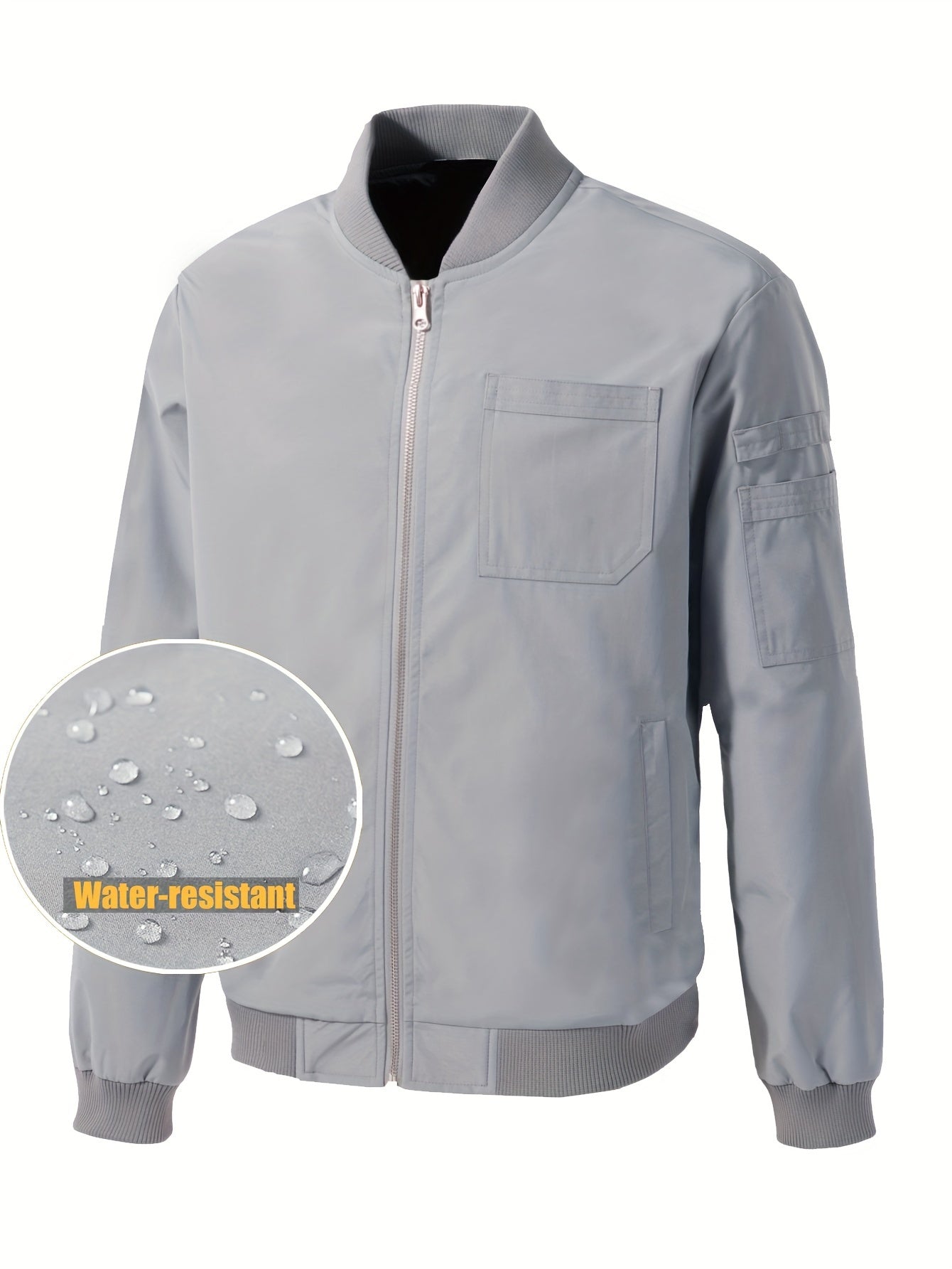 Men's Zipper Baseball Collar Jacket Windproof Waterproof
