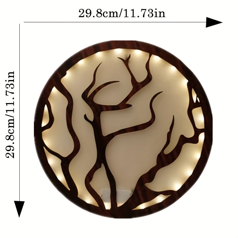 Retro Wooden Hanging LED Life Tree Lamp Home Decoration