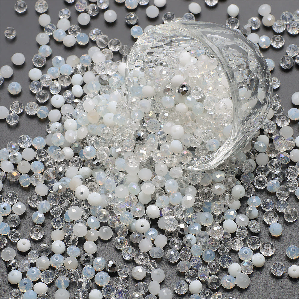100PCS 8MM Flat Crystal Glass Beads for DIY Jewelry Making
