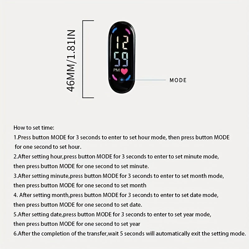 LED Electronic Watch Students Sports Bracelet Watch
