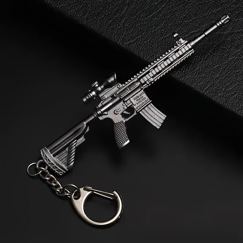 Alloy Toy Gun Model Keychain for Men and Boys