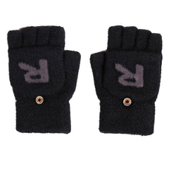 Men's Winter R Letter Knitted Fleece Gloves