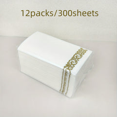 12pc Disposable Guest Towels Soft Absorbent Linen Feel Paper Hand Towel