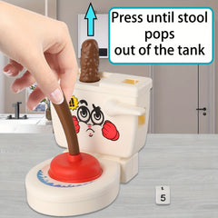 Toilet Flying Poop Game Plunger & Colorful Poop Figures 2-4 Players ABS