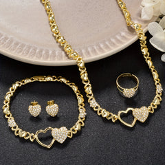 Women's Love Shining Zirconia Jewelry Set for Daily Wear and Parties