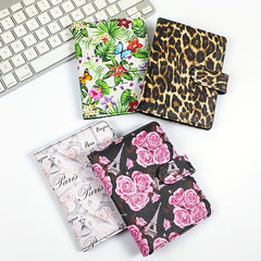 Floral Pattern PU Leather Passport Holder Functional Case