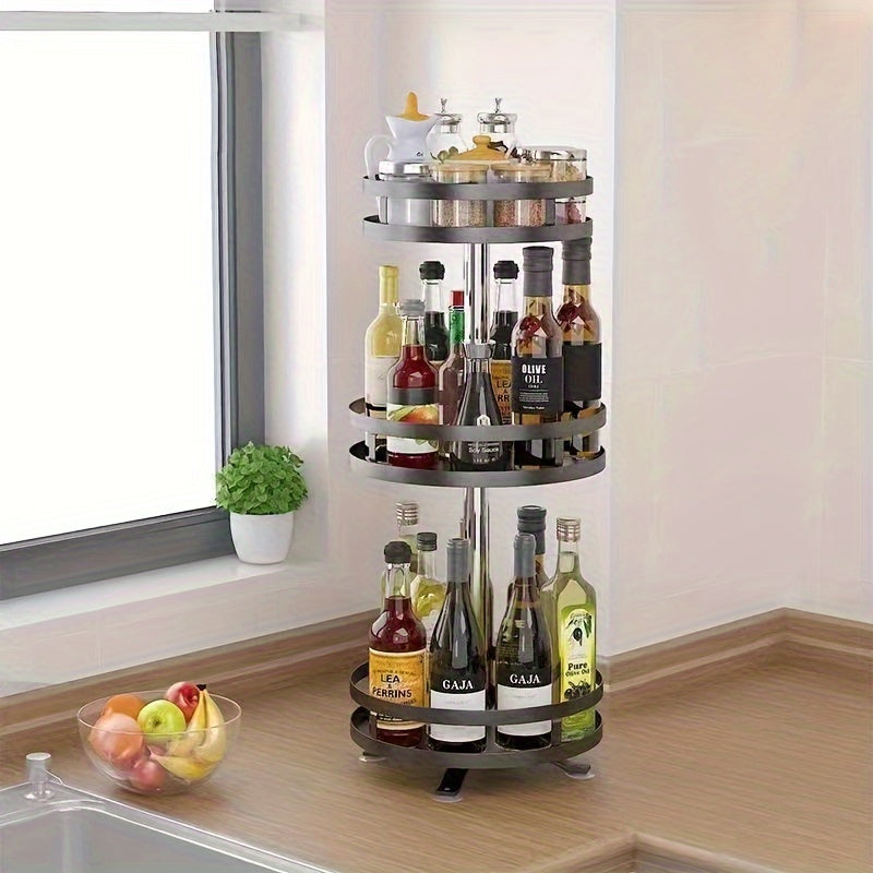 Metal Rotating Spice Racks Fridge Organizers Storage Rack