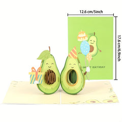 3D Avocado Birthday Card - Send Unique Wishes