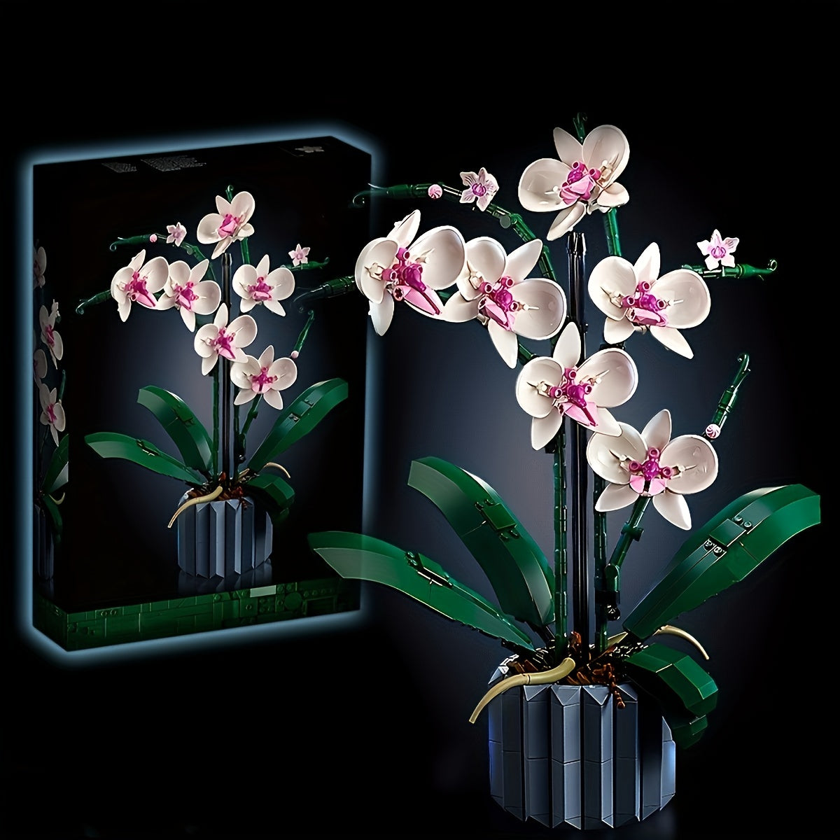 Artificial Orchid Plant Building Set Flowers 10311 Home Decor Adults