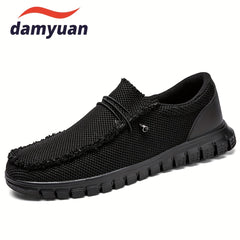 Men's Distressed Mesh Loafer Shoes Anti-skid Walking Shoes