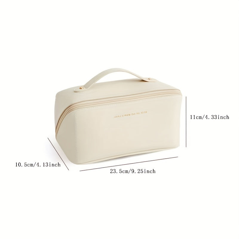 Portable PU Leather Cosmetic Case Toiletry Bag for Travel