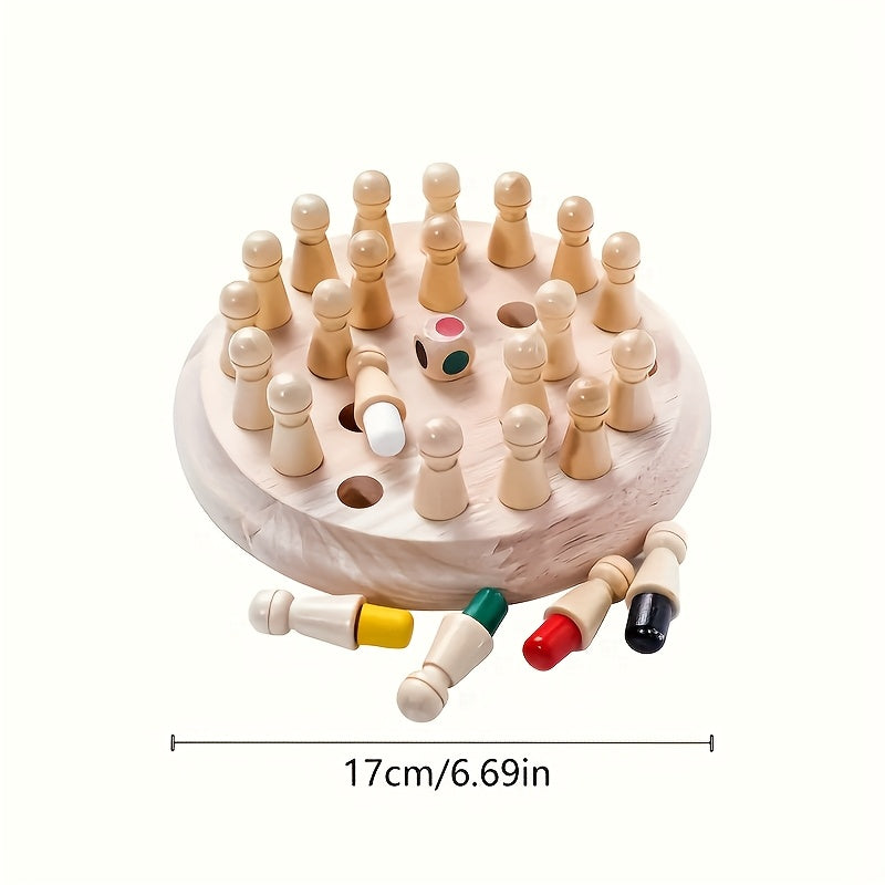 Wooden Memory Matching Game for Kids Circular Board Focus Training Toy