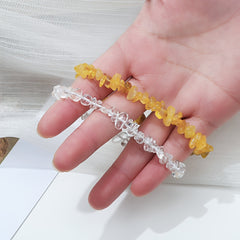 Natural Stone Crystal Gravel Bracelet Citrine Hand String Elastic Bracelet