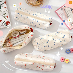 Small Floral Pencil Bag Stationery Storage Bag 1pc