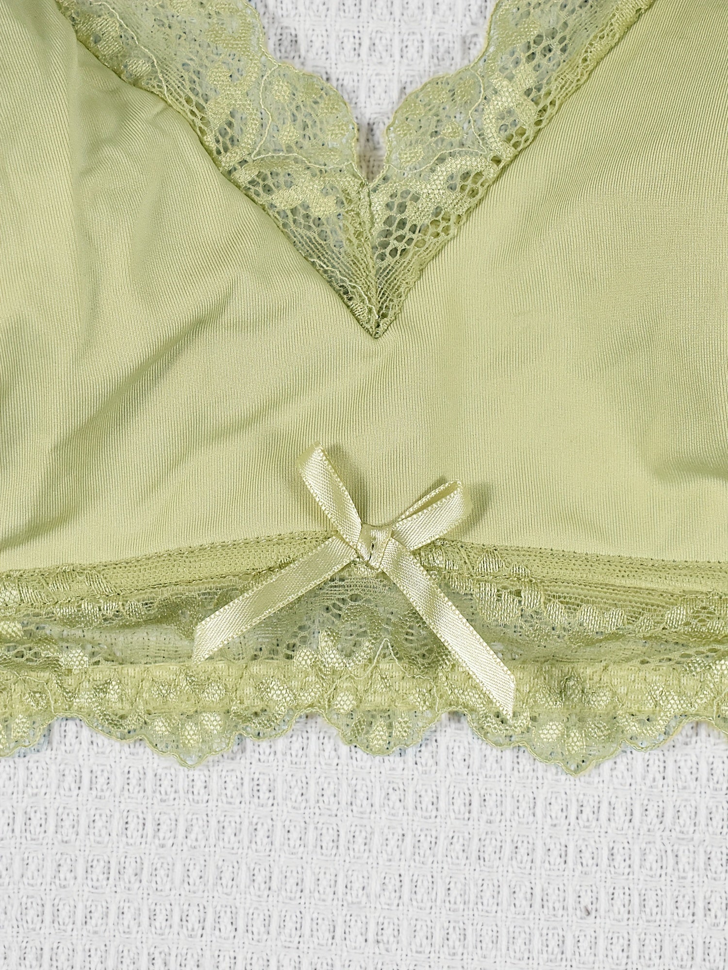 Plus Size Satin Lace Wireless Bralette