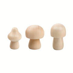 6pcs Kids' Painted Wooden Mushroom Ornaments DIY Educational Doodle Wood