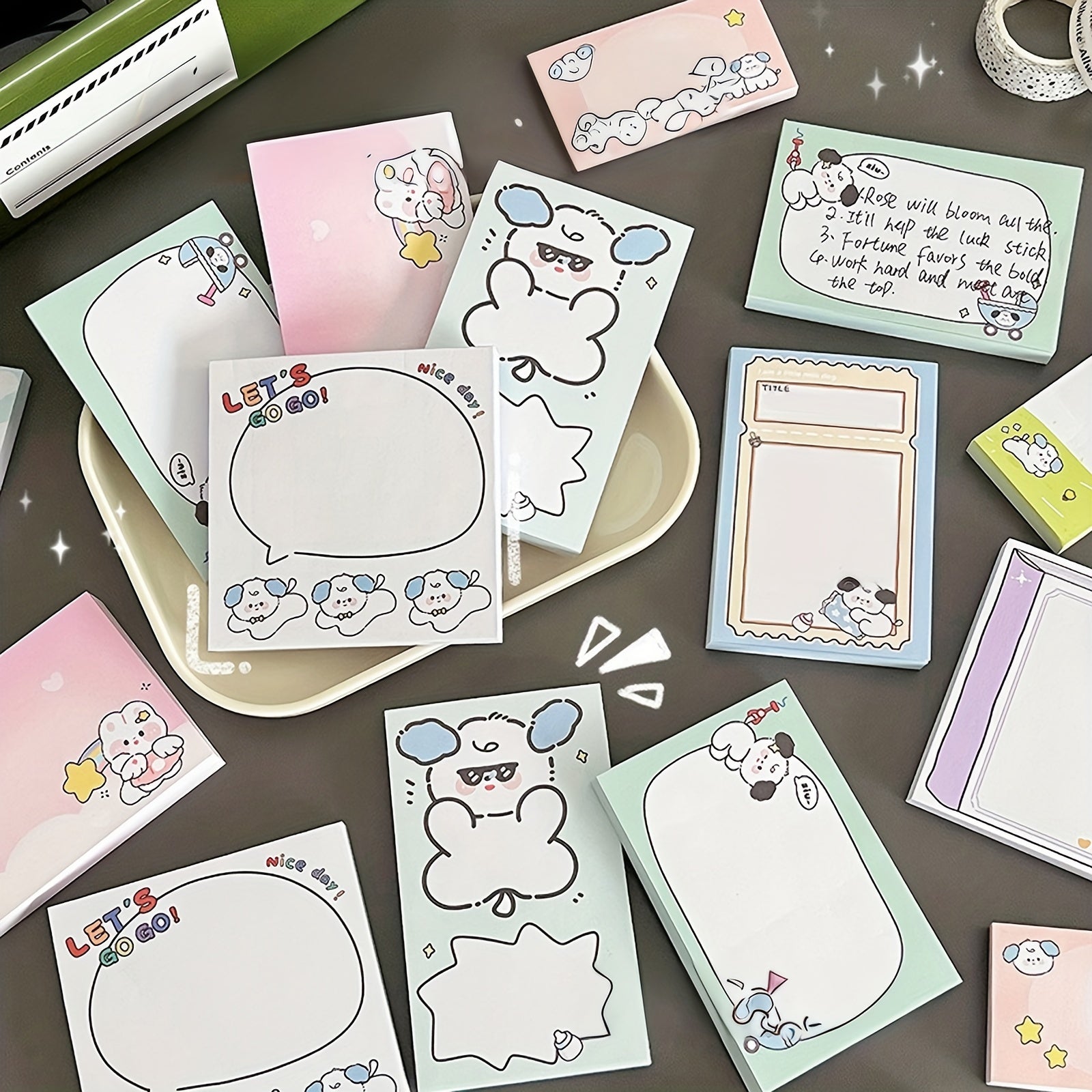 Cute Cartoon Star Puppy Bunny Note Paper 80 Sheets