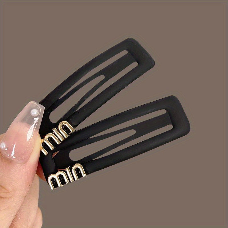 Golden Smile Face Hair Clip Frosted Texture Hair Accessories