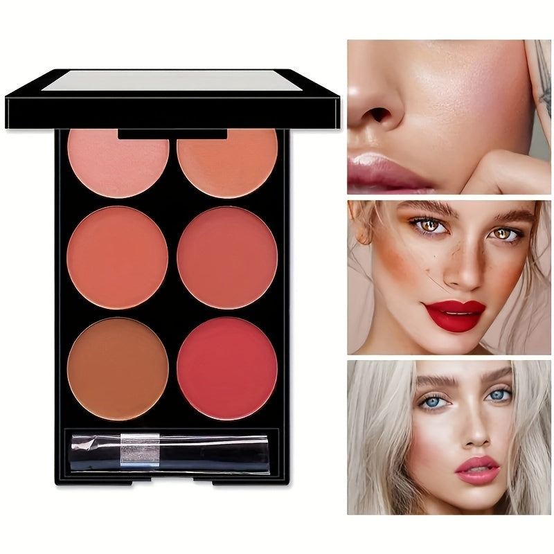 6 Shade Natural Three-Dimensional Blush Palette