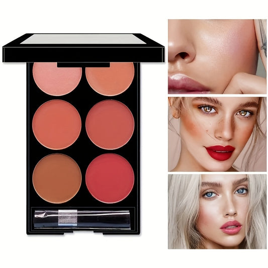 6 Shade Natural Three-Dimensional Blush Palette