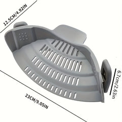 Adjustable Silicone Clip-On Pot Strainer for Pots, Pans, Bowls