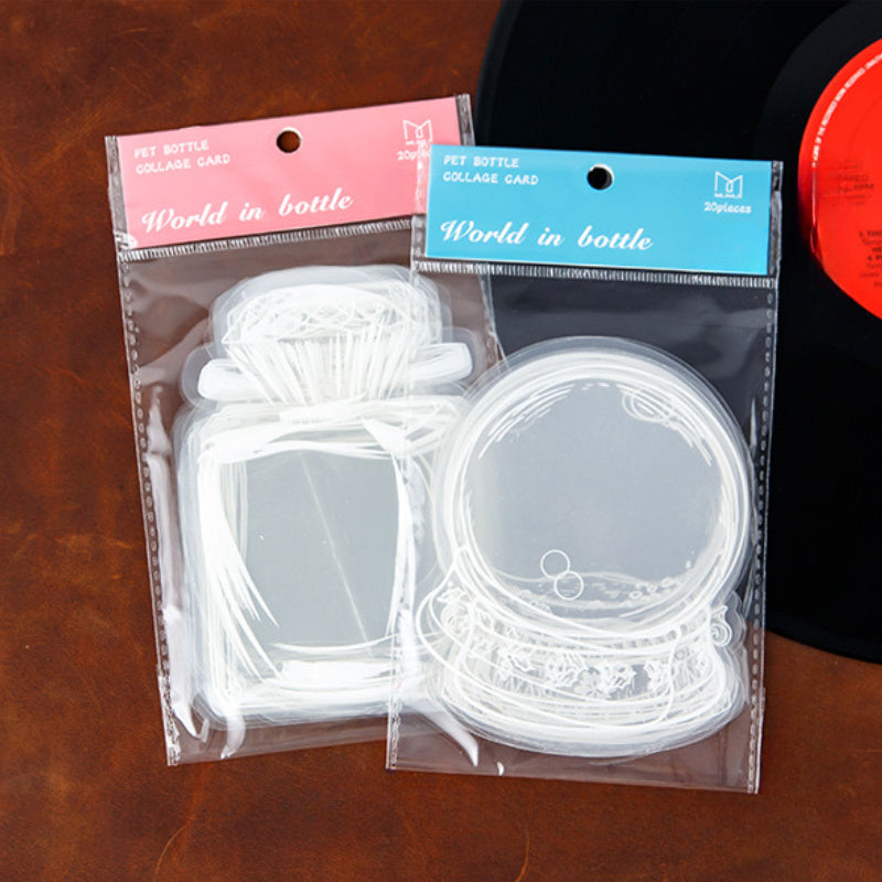40pcs Glass Bottle Shaped PET Stickers with Floral Designs