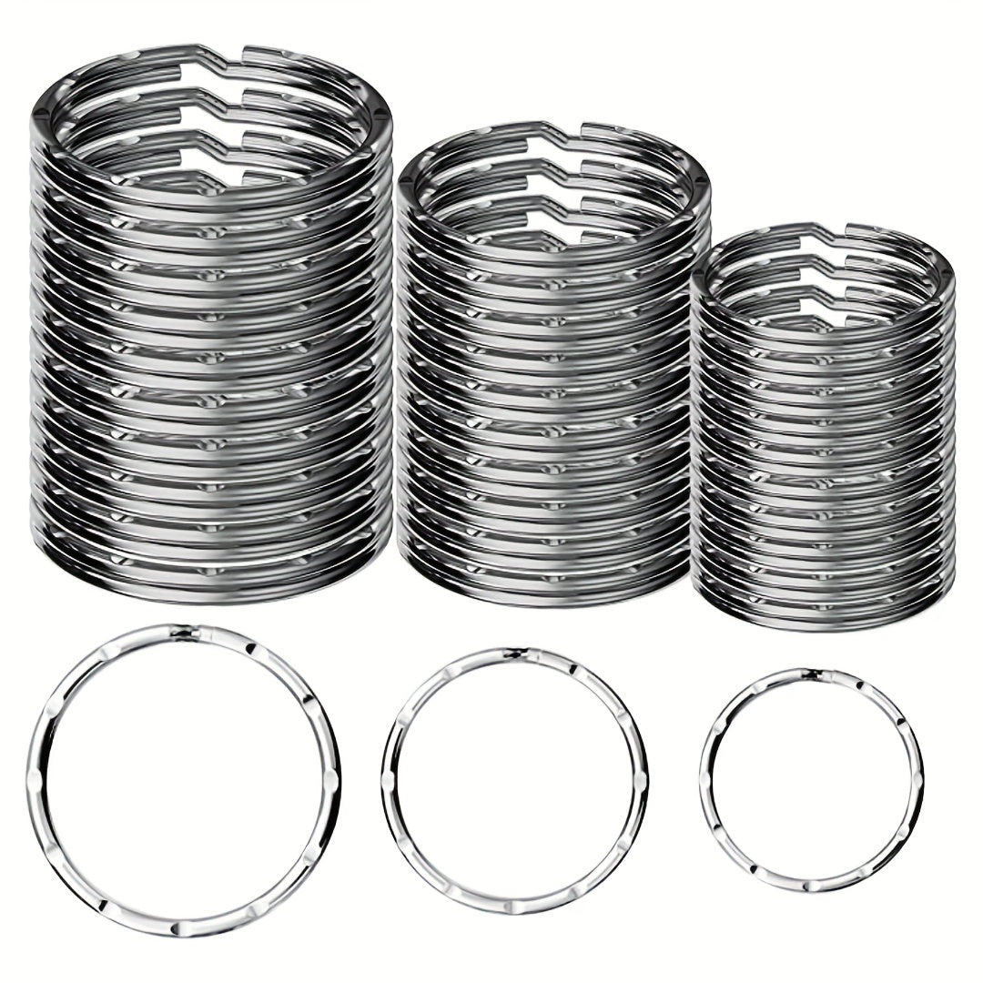 30pcs Circular Key Ring Split Rings Detachable Steel Key Chain Connector