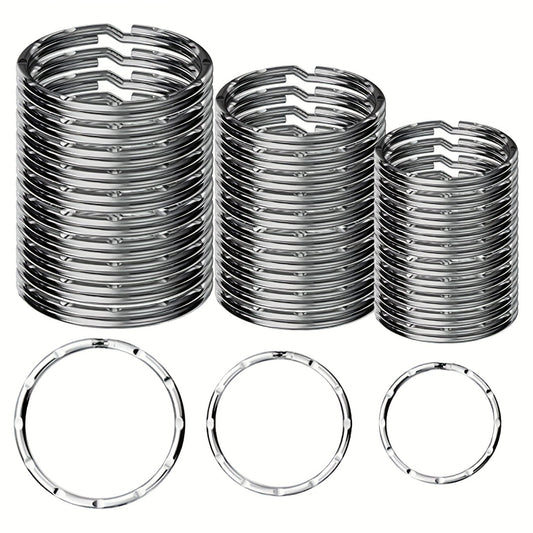 30pcs Circular Key Ring Split Rings Detachable Steel Key Chain Connector