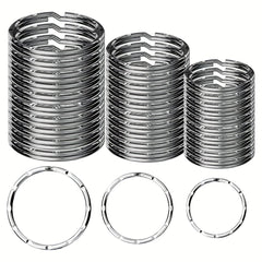 30pcs Circular Key Ring Split Rings Detachable Steel Key Chain Connector