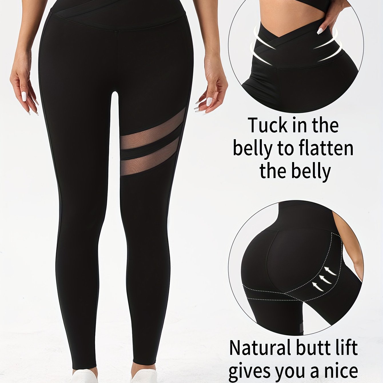 Breathable Mesh Splicing Tight Pants for Yoga Running