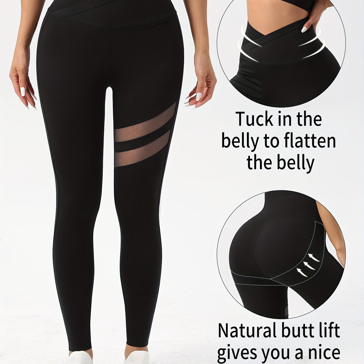 Breathable Mesh Splicing Tight Pants for Yoga Running