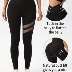 Breathable Mesh Splicing Tight Pants for Yoga Running