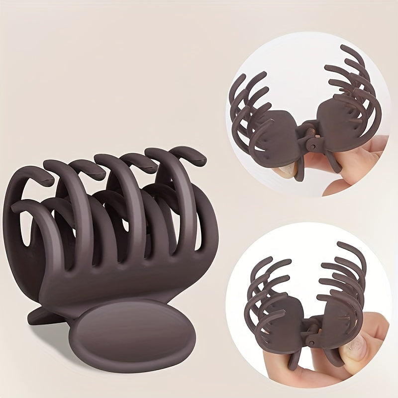 8pcs Solid Hair Claw Matte Banana Clip Non Slip Headwear
