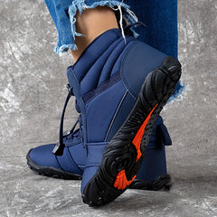 Women's Waterproof Snow Boots Warm Ankle High Lace Up Hiking Shoes