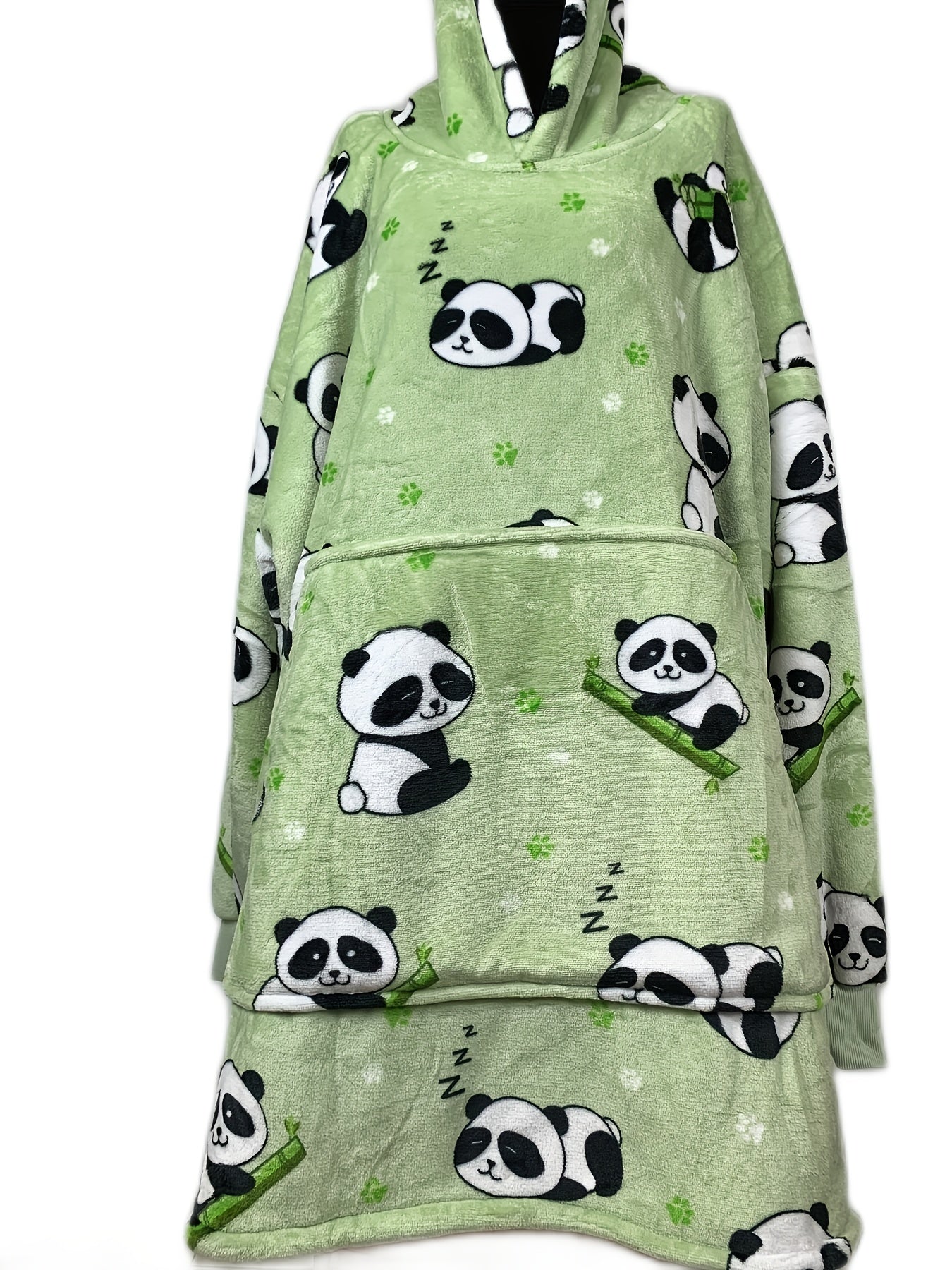  Leopard Print Hooded Fleece Nightgown