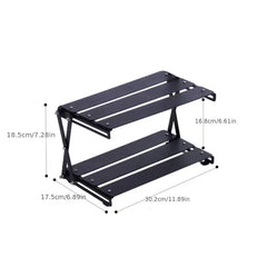 1pc Aluminum Alloy Portable Shelf Foldable Three-layer Shelf Storage
