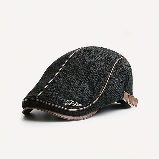 Knitted Newsboy Caps For Men Beret Hat Cabbie Golf Cap