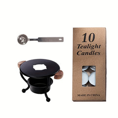 Wax Seal Stove Set With Spoon & 10 Waxes for Sealing Cards
