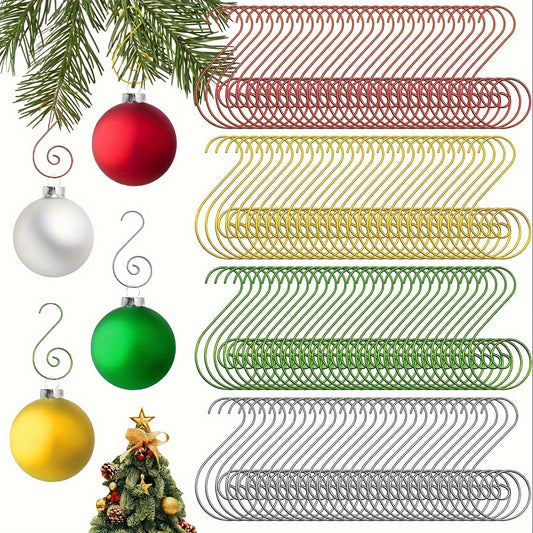 80pcs Christmas Ornament Hooks S Shaped Hangers Assorted Colors Metal Wire DIY