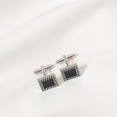 Men's French Shirts Geometric Square Cufflinks Sleeve Studs