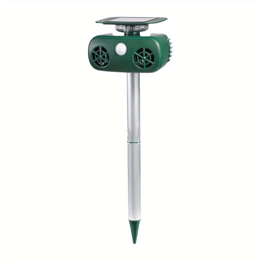 Solar Powered Ultrasonic Animal Repeller with Motion Sensor & Lights