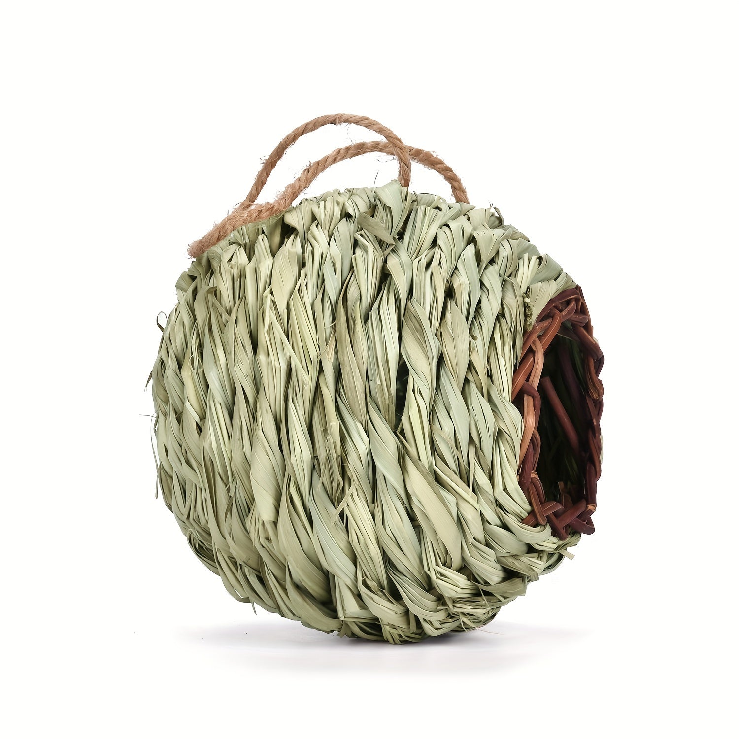 Hand Woven Natural Grass Hanging Bird House for Hummingbirds