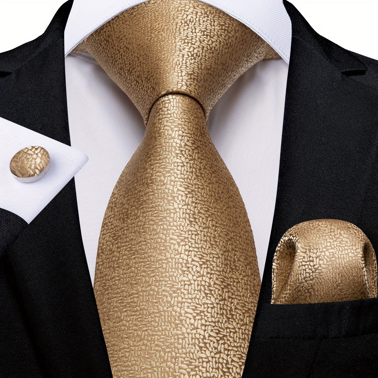 Silk Men's Tie Solid Color Necktie Set