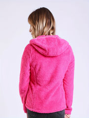 Women's Fleece Hooded Jacket Soft Thermal Zip Up Jacket Winter Outdoor
