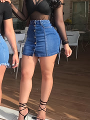 High Stretch Denim Skirt Bodycon Slash Pockets High Waists