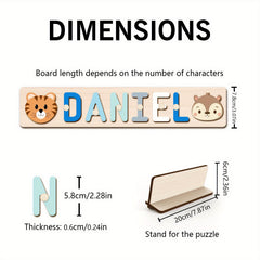 Personalized Name Puzzle with Handle Custom Wooden Letter
