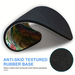 Flower Dog Round Mouse Pad Non-Slip Rubber Base